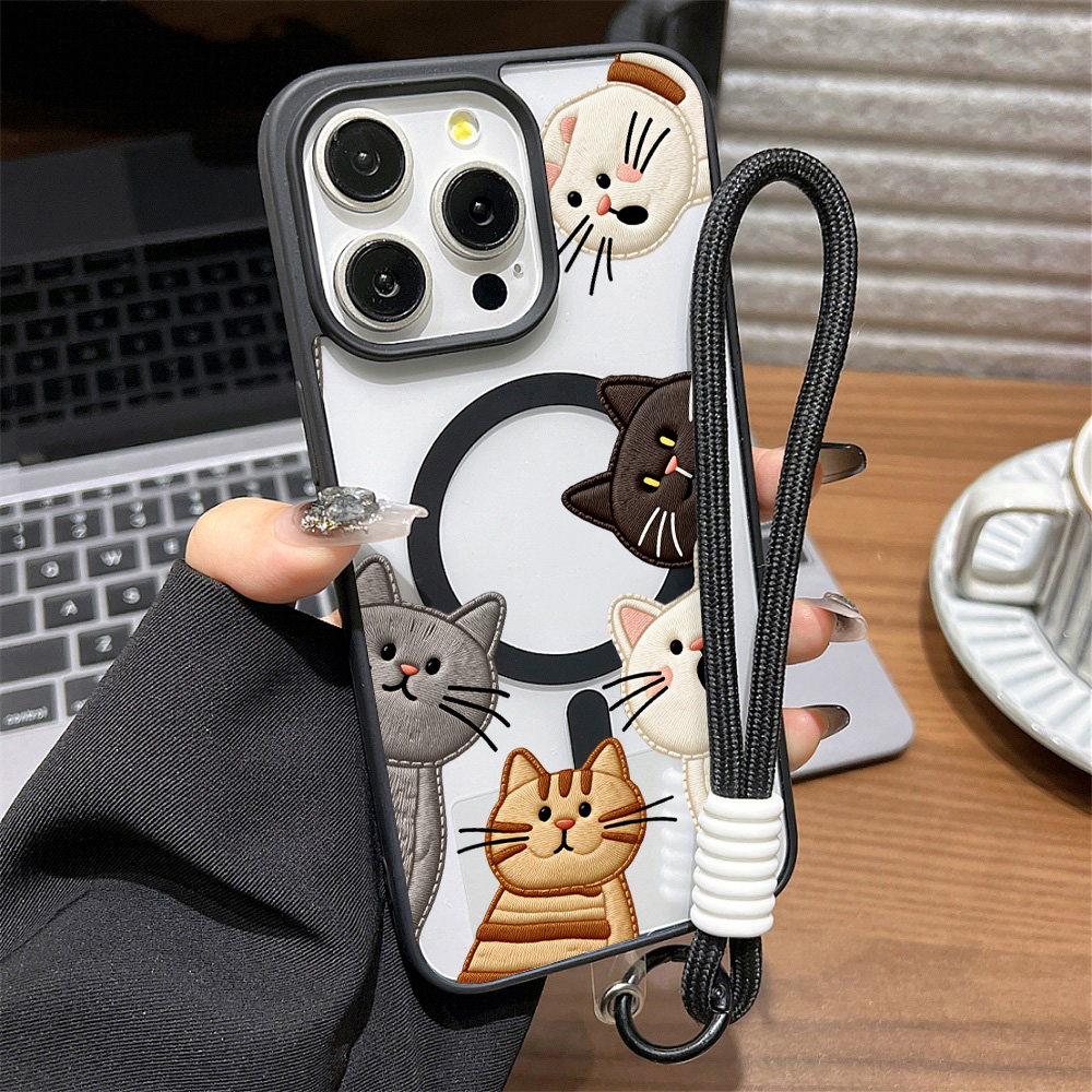 Cute Faux Embroidery Cat Phone - Apple Iphone 16 recension och pris